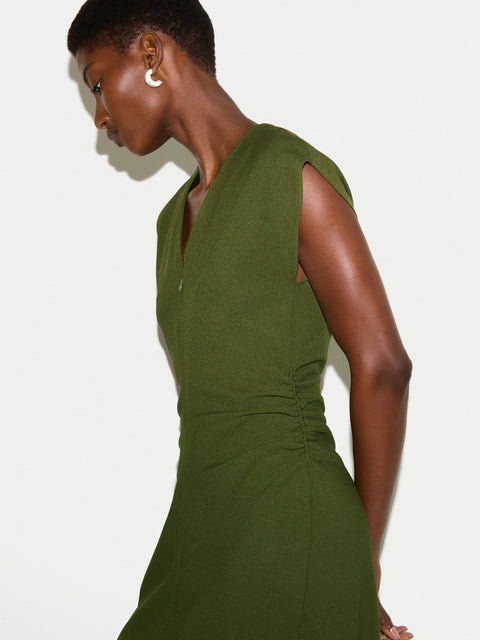 Stretch Crepe Drape Midi Dress Green Jigsaw stretch-crepe-drape-midi-dress-green-jigsaw