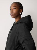 Short Hooded Puffer Coat | Black