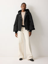 Short Hooded Puffer Coat | Black