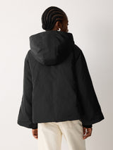 Short Hooded Puffer Coat | Black