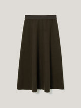 Boiled Wool Blend Skirt | Khaki