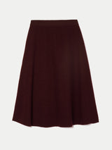 Boiled Wool Blend Skirt | Burgundy