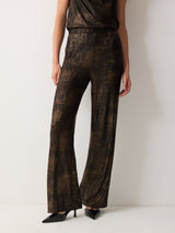 Crackle Gold Wide Leg Trouser | Gold