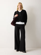 Boiled Wool Blend Jacket | Black