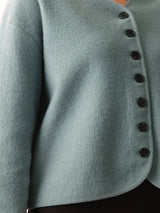Boiled Wool Blend Jacket | Blue