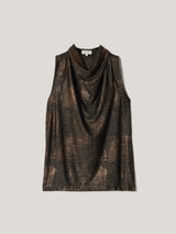 Crackle Gold Slit Top | Gold