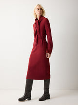 Triangular Scarf Knit Dress | Red