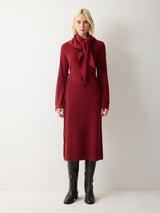 Triangular Scarf Knit Dress | Red