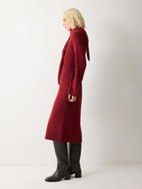 Triangular Scarf Knit Dress | Red