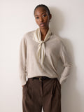 Silk Scarf Sweater | Cream