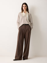 Silk Scarf Merino Jumper | Cream