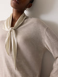 Silk Scarf Sweater | Cream