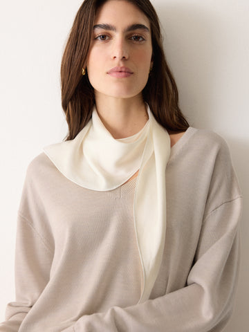X-Ray Peplum Jumper With Scarf Cream & Grey
