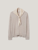Silk Scarf Merino Jumper | Cream