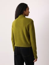 Donegal Wool Tie Neck Jumper | Green