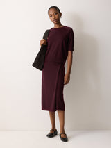 Fine Merino Raglan T-shirt | Burgundy