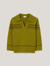 Donegal V Collar Top | Green