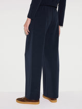 Luxe Pleated Track Pant | Navy