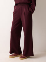 Luxe Pleated Track Pant | Burgundy