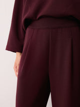 Luxe Pleated Track Pant | Burgundy