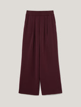 Luxe Pleated Track Pant | Burgundy