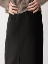 Stretch Crepe Pencil Skirt | Black