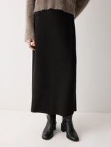 Stretch Crepe Pencil Skirt | Black