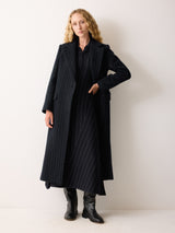 Pinstripe Merino Knit Dress | Blue