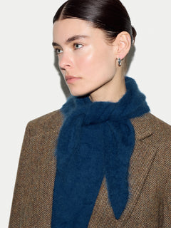 Halo Cashmere Triangle Scarf | Dark Blue