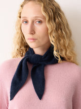 Halo Cashmere Triangle Scarf | Navy