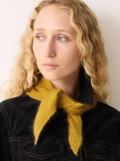 Halo Cashmere Triangle Scarf | Mustard