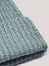 Wool Cashmere Blend Rib Beanie | Blue