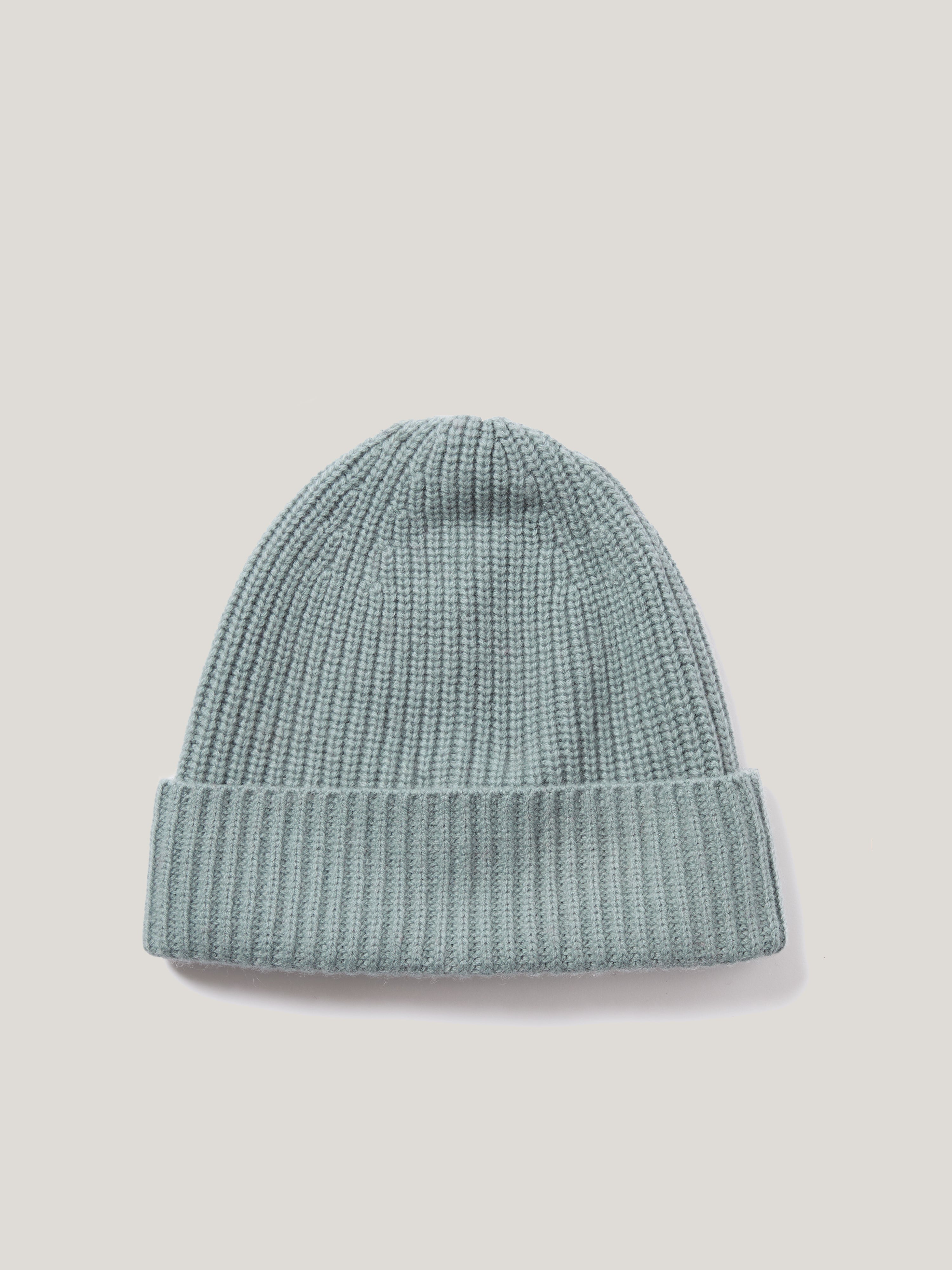 Wool Cashmere Blend Rib Beanie | Blue – Jigsaw