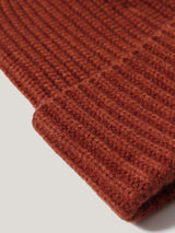 Wool Cashmere Blend Rib Beanie | Auburn