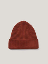 Wool Cashmere Blend Rib Beanie | Auburn