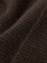 Cashmere Rib Beanie | Brown