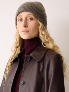 Cashmere Rib Beanie | Taupe