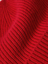 Cashmere Rib Beanie | Red