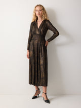 Crackle Gold Dress | Gold