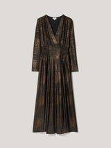 Crackle Gold Dress | Gold
