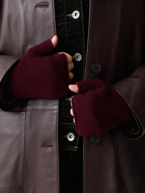 Cashmere Mittens | Burgundy