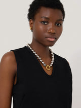 Statement Bead Necklace | Silver