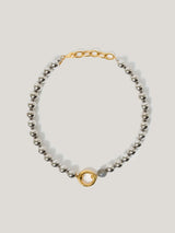 Statement Bead Necklace | Silver