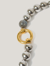 Statement Bead Necklace | Silver