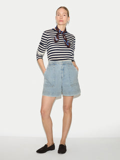 Denim Patch Pocket Short | Light Blue Wash