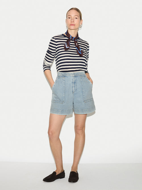Denim Patch Pocket Short | Light Blue Wash