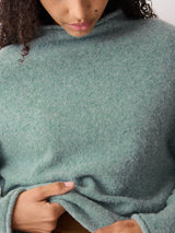 Fleecy Knit Crop Jumper | Blue