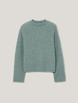 Fleecy Knit Crop Jumper | Blue