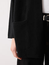 Wool Blend Relaxed Cardigan | Black