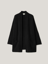 Wool Blend Relaxed Cardigan | Black